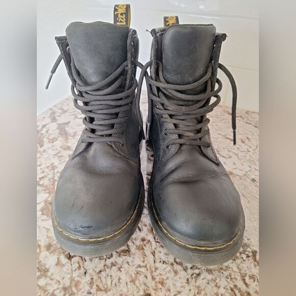 DR.Martens 1460 Black Leather woterproof combat‎ boots size 3US - Picture 1 of 9
